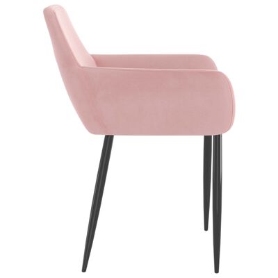 vidaXL Dining Chairs 2 pcs Pink Velvet