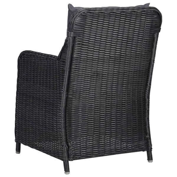 vidaXL 7 Piece Garden Dining Set Black