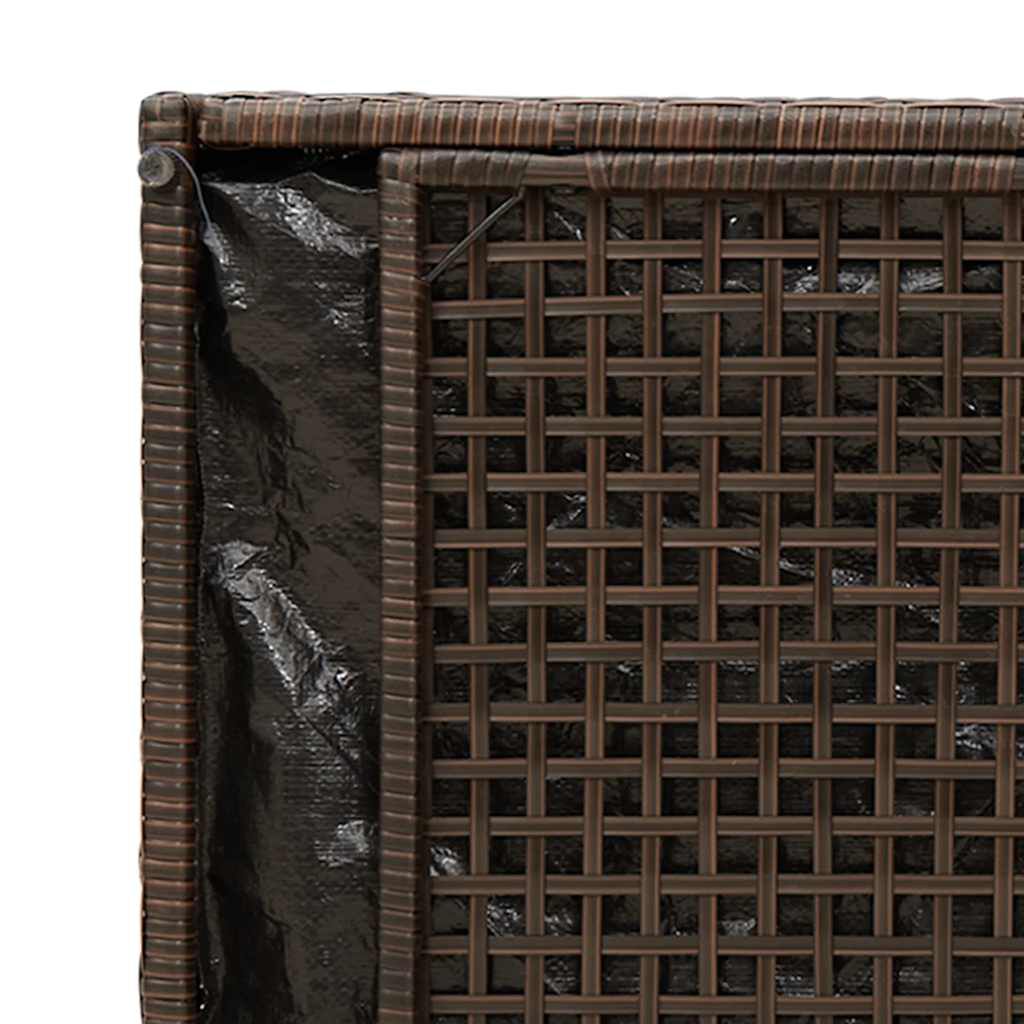vidaXL Outdoor Storage Bench with Cushion Brown 100 cm Poly Rattan