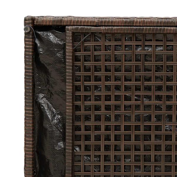 vidaXL Outdoor Storage Bench with Cushion Brown 100 cm Poly Rattan