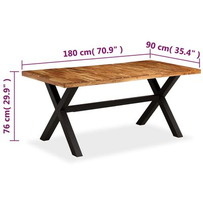 vidaXL Dining Table Solid Acacia and Mango Wood 180x90x76 cm