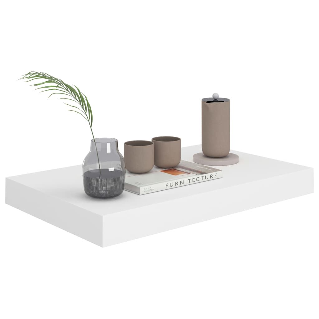 vidaXL Floating Wall Shelf White 40x23x3.8 cm MDF