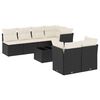 vidaXL 8 Piece Garden Sofa Set with Cushions Black Poly Rattan