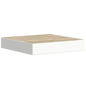 vidaXL Floating Wall Shelf Oak and White 23x23.5x3.8 cm MDF