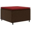 vidaXL 4 Piece Garden Lounge Set with Cushions Brown Poly Rattan