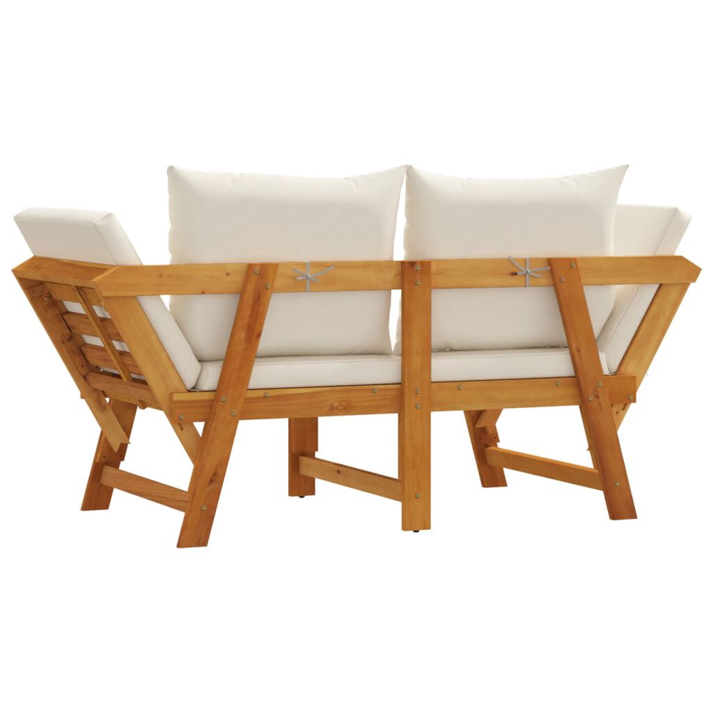 vidaXL Garden Bench with Cushions 2-in-1 Solid Wood Acacia