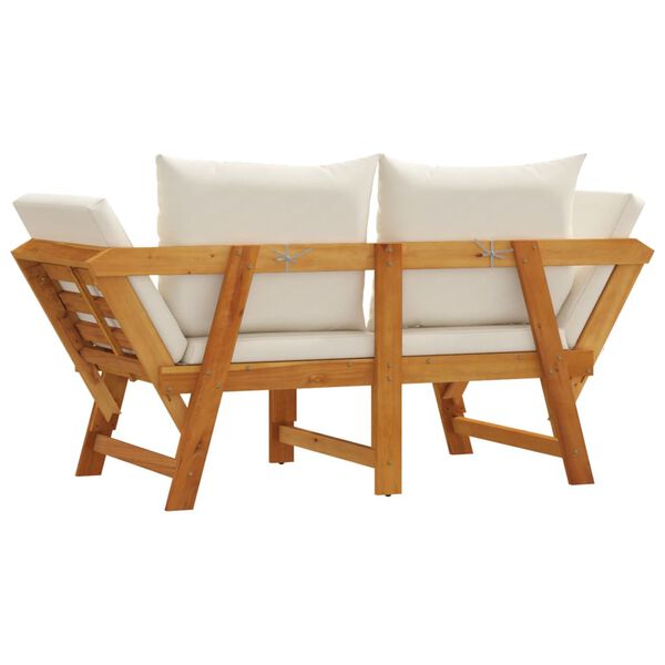 vidaXL Garden Bench with Cushions 2-in-1 Solid Wood Acacia