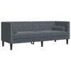 vidaXL 3 Piece Chesterfield Sofa Set with Bolsters Dark Grey Velvet