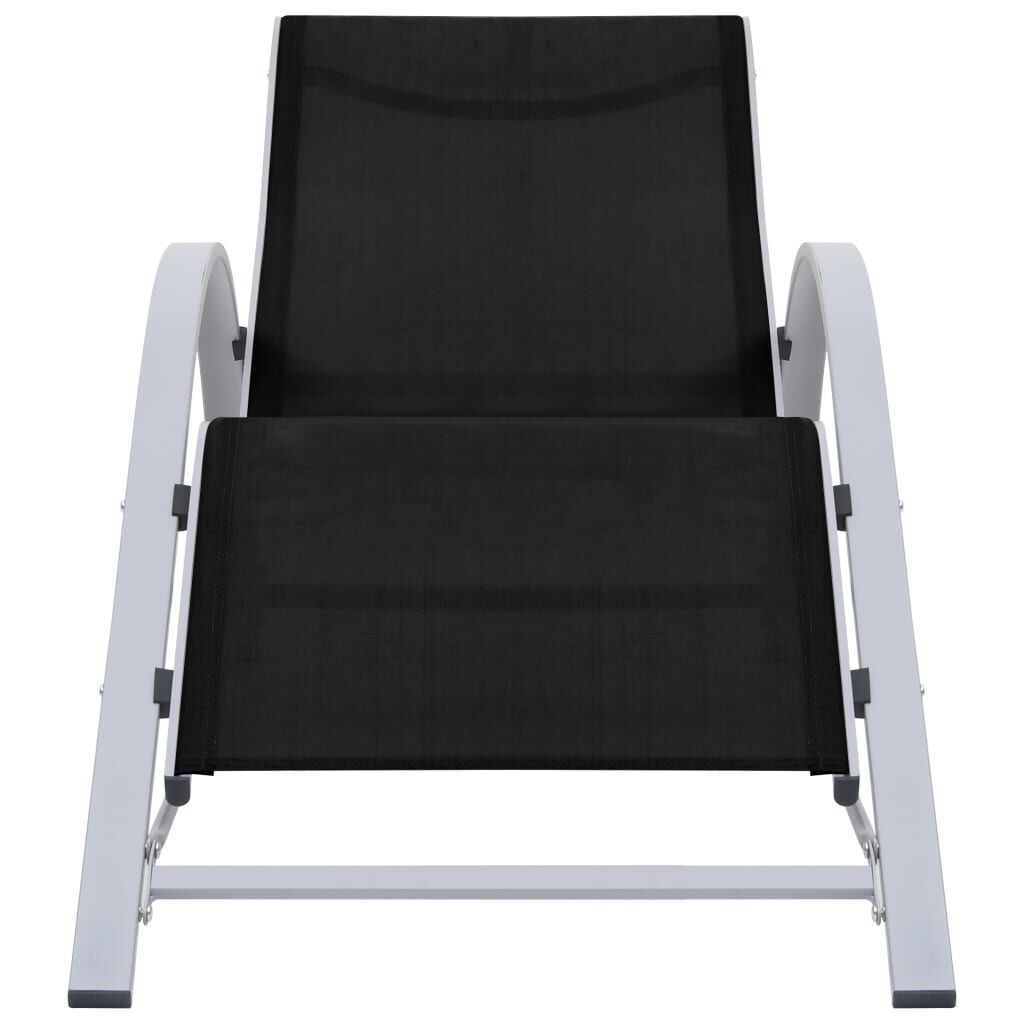 vidaXL Sunlounger Textilene and Aluminium Black