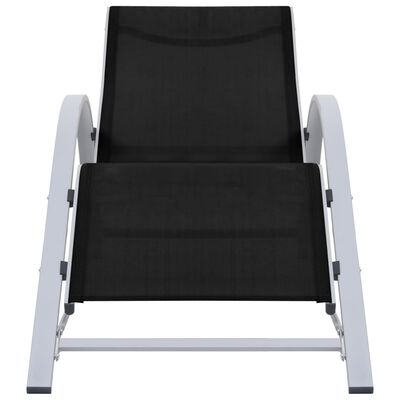 vidaXL Sunlounger Textilene and Aluminium Black