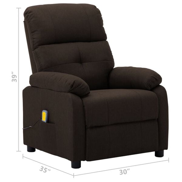 vidaXL Electric Massage Chair Dark Brown Fabric