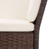 3 Piece Garden Lounge Set with Cushions Poly Rattan Brown