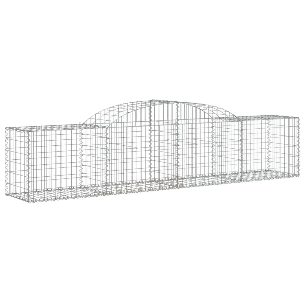 vidaXL Arched Gabion Baskets 3 pcs 300x50x60/80 cm Galvanised Iron
