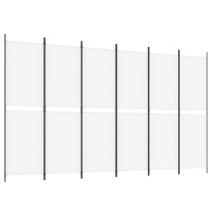 vidaXL 6-Panel Room Divider White 300x180 cm Fabric