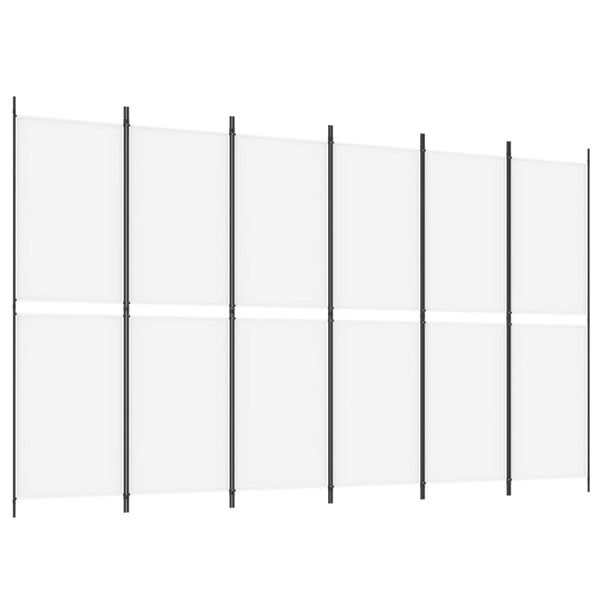 vidaXL 6-Panel Room Divider White 300x180 cm Fabric