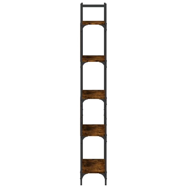 vidaXL Bookshelf Smoked Oak 155.5x24x166.5 cm Engineered Wood