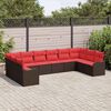 vidaXL Sofa Set with Cushion 10 pcs Brown Polyester