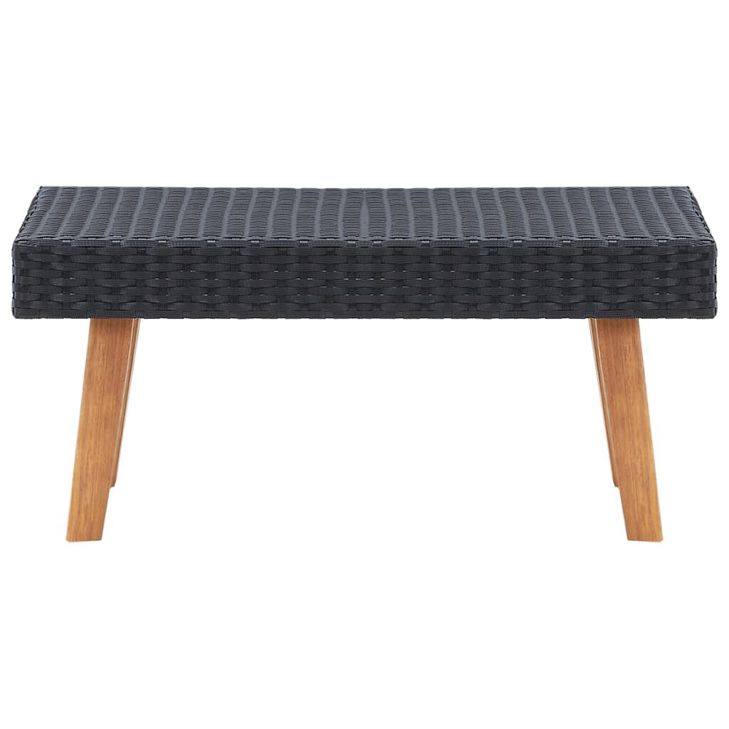 vidaXL 4 Piece Garden Lounge Set with Cushions Poly Rattan Black