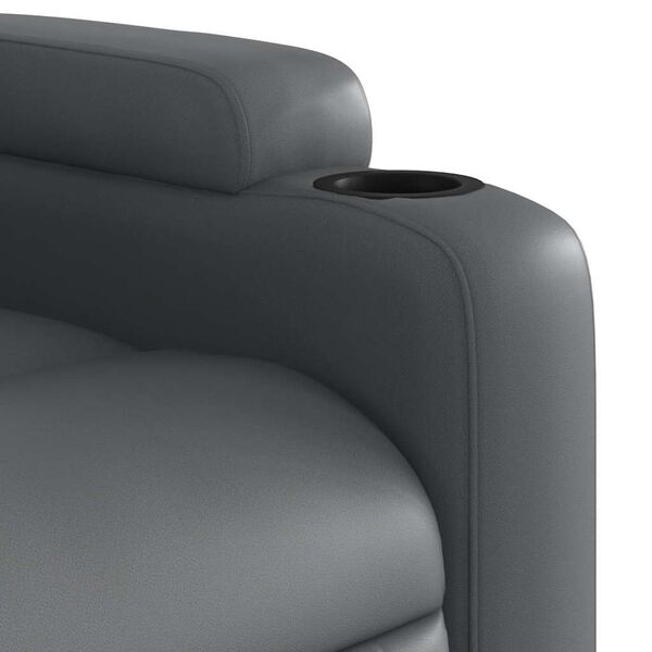 vidaXL Stand up Massage Recliner Chair Grey Faux Leather