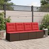 vidaXL Reclining Garden Sofa with Cushions Brown Poly Rattan