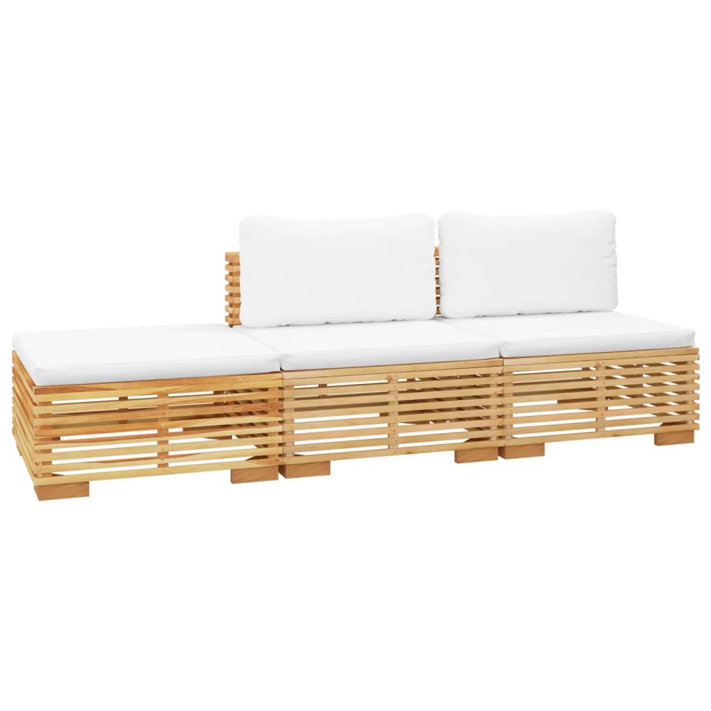vidaXL 3 Piece Garden Lounge Set with Cushions Solid Teak Wood
