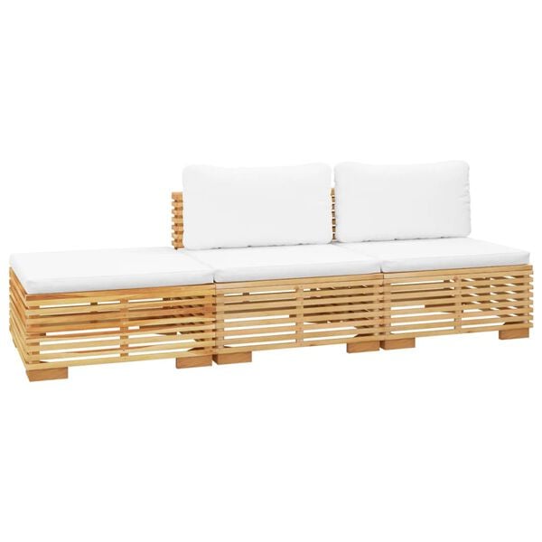 vidaXL 3 Piece Garden Lounge Set with Cushions Solid Teak Wood