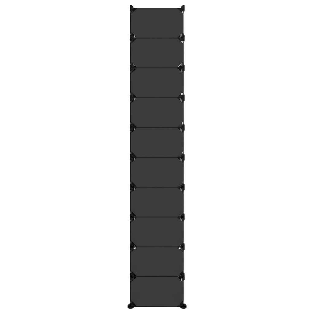 vidaXL Shoe Rack Black 44x32x174 cm PP