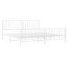 vidaXL Metal Bed Frame without Mattress with Footboard&nbsp;White 193x203cm