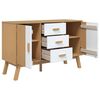 vidaXL Sideboard OLDEN White and Brown 114x43x73.5cm Solid Wood Pine