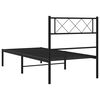 vidaXL Metal Bed Frame without Mattress with Headboard Black 100x190cm
