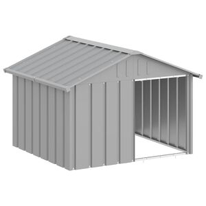 vidaXL Dog House Grey 116.5x103x81.5 cm Galvanised Steel