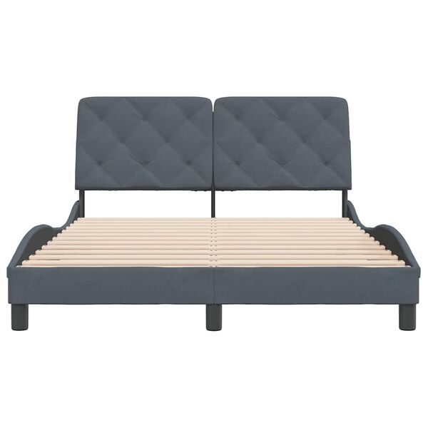vidaXL Bed Frame without Mattress Dark Grey 137x190 cm Velvet