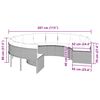 vidaXL Garden Sofa with Cushions Round Grey Poly Rattan