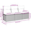 vidaXL Garden Sofa with Cushions 3-Seater Black Poly Rattan