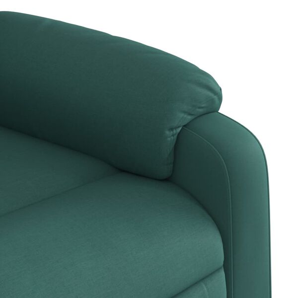 vidaXL Massage Recliner Chair Dark Green Fabric