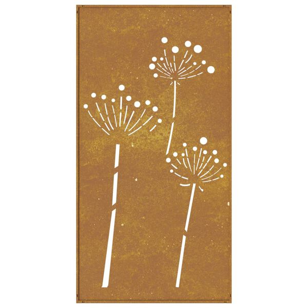 vidaXL Garden Wall Decoration 105x55 cm Corten Steel Flower Design