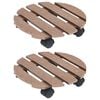 vidaXL Plant Trolleys 2 pcs Brown &Oslash;30x7,5 cm WPC