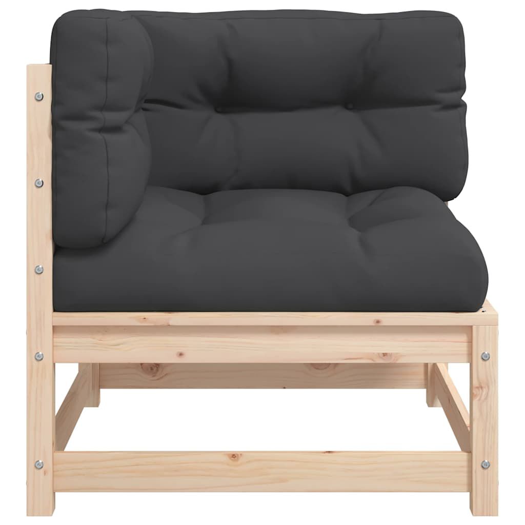 vidaXL Garden Sofa Corner with Cushions Solid Wood Pine