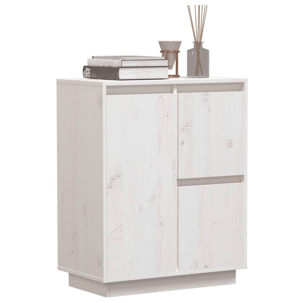 vidaXL Sideboard White 60x34x75 cm Solid Wood Pine