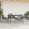 vidaXL 5 Piece Garden Dining Set with Cushions Black Poly Rattan Glass