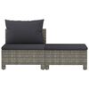 vidaXL 2 Piece Garden Lounge Set with Cushions Grey Poly Rattan