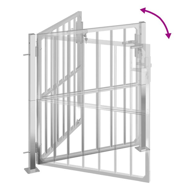 vidaXL Garden Gate 85x95 cm Stainless Steel