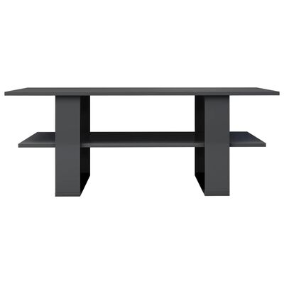 vidaXL Coffee Table High Gloss Grey 110x55x42 cm Engineered Wood