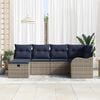 vidaXL Garden Sofa Set 6 pcs Grey and navy 232.5 x 122.5 x 85 cm