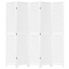 vidaXL Room Divider&nbsp;5 Panels White Solid Wood Paulownia
