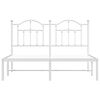 vidaXL Metal Bed Frame without Mattress with Headboard White 150x200cm