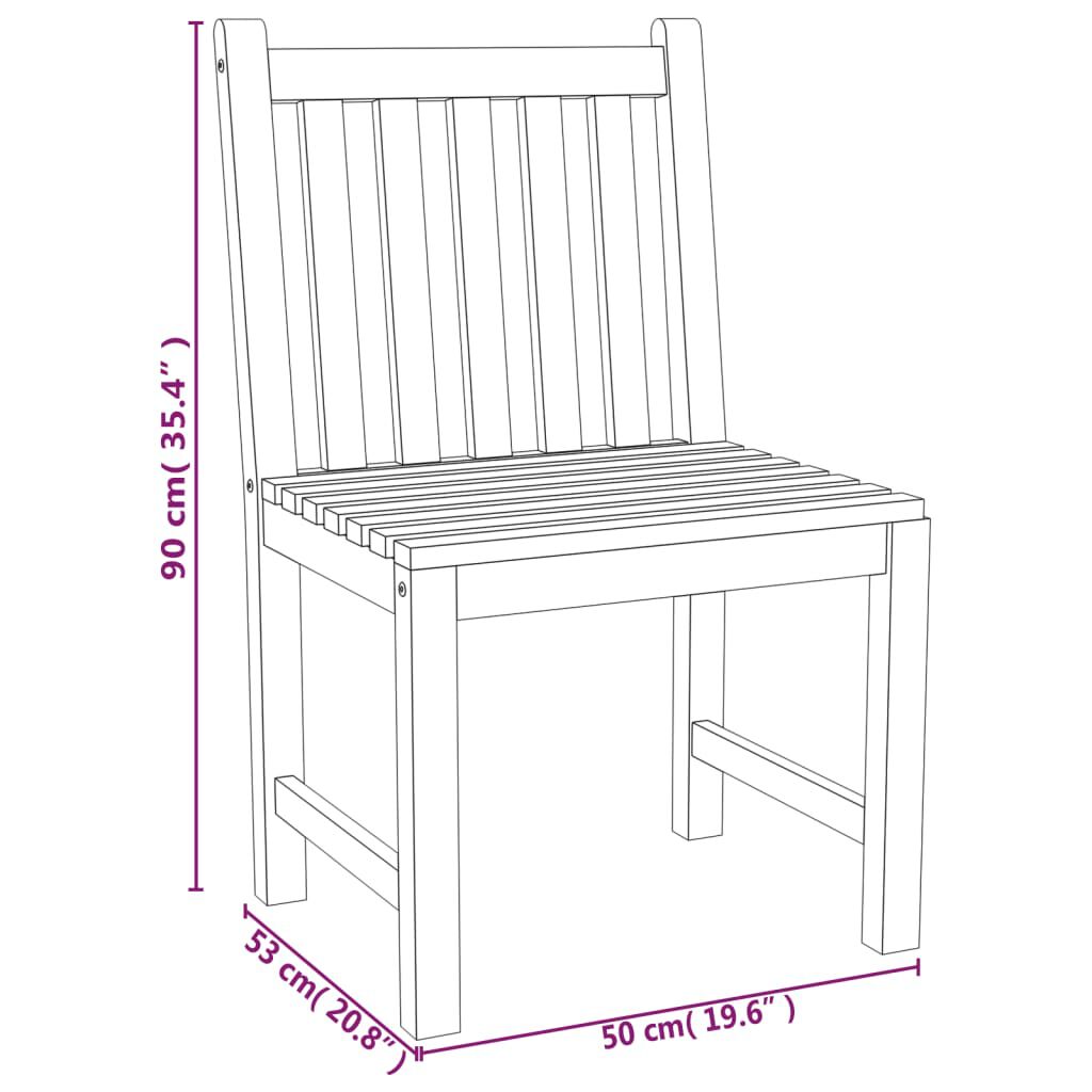 vidaXL 4 Piece Garden Dining Set Solid Wood Teak