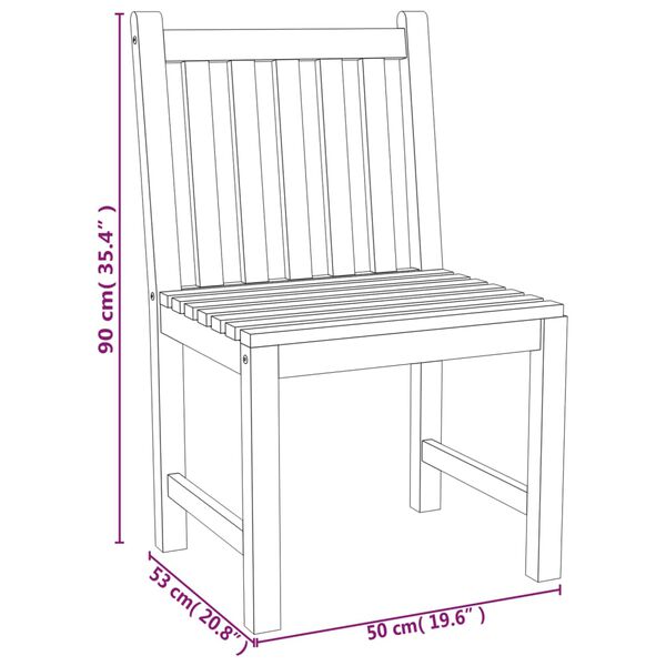 vidaXL 4 Piece Garden Dining Set Solid Wood Teak