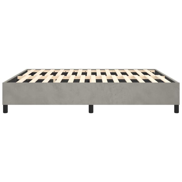 vidaXL Bed Frame without Mattress Light Grey King Velvet (US Only)