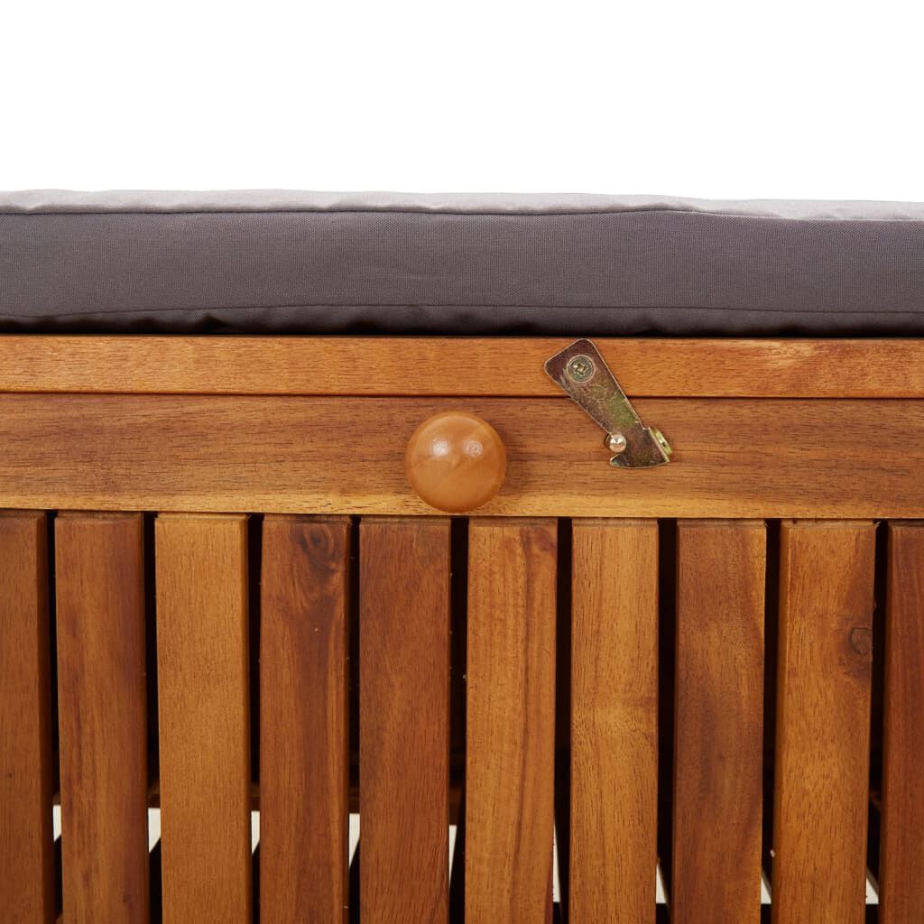 vidaXL Garden Storage Bench with Cushion 91 cm Solid Wood Acacia